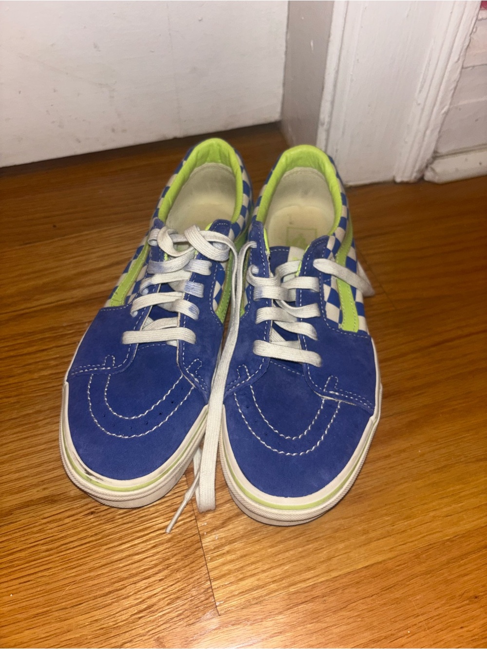 Vans Blue and Lime Green Casual Sneakers